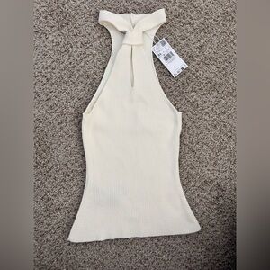 Mango Ribbed Halter Tank Top